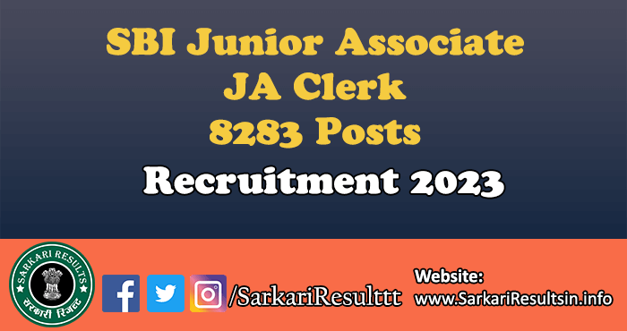 SBI Junior Associate JA Clerk Recruitment 2023