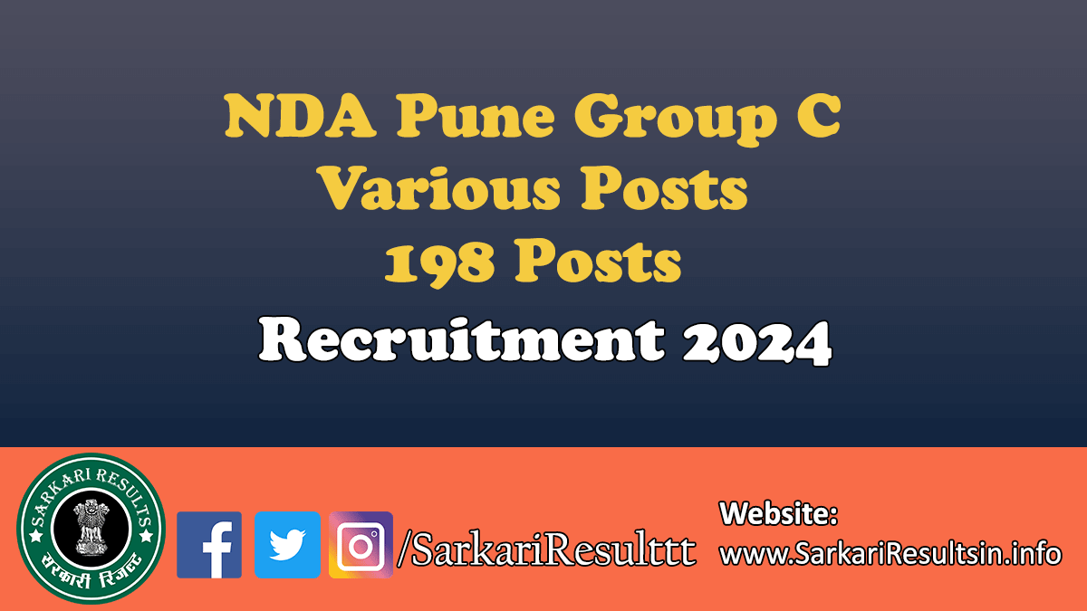 NDA Pune Group C Various Posts Recruitment 2024