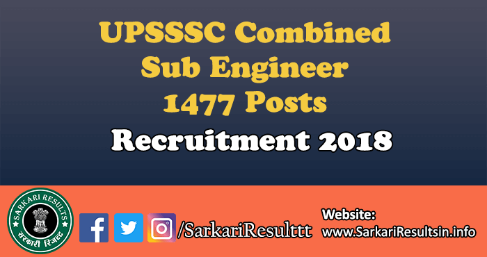 UPSSSC Combined Sub Engineer Result 2018