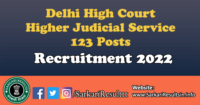Delhi HC Higher Judicial Service Mains Result 2022