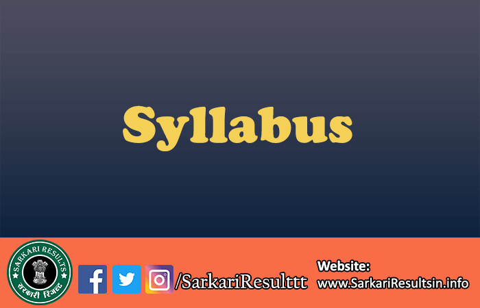 Download Syllabus for the Government Exams