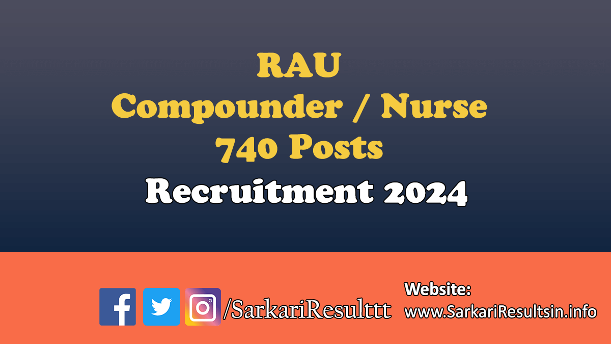 RAU Compounder / Nurse Recruitment 2024