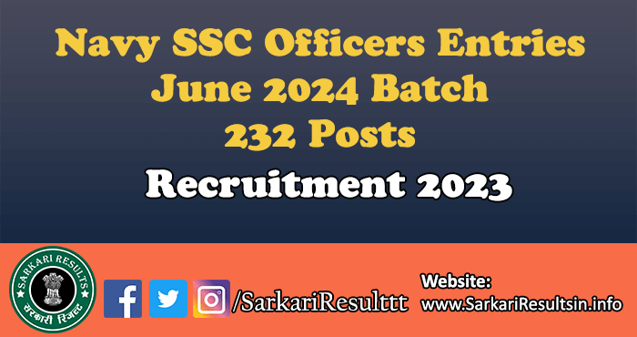 Navy SSC Officers Entries June 2024 Batch Recruitment 2023
