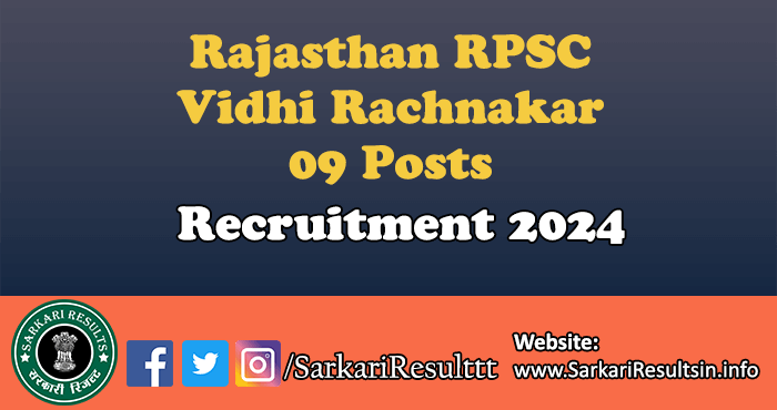 RPSC Vidhi Rachnakar Recruitment 2024
