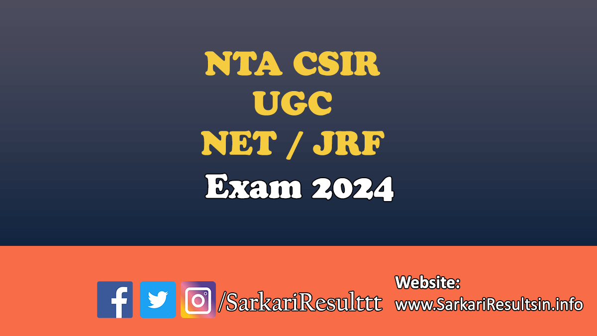 NTA CSIR UGC NET JRF Exam December 2024