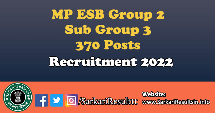 MP ESB Group 2 Sub Group 3 Result 2023