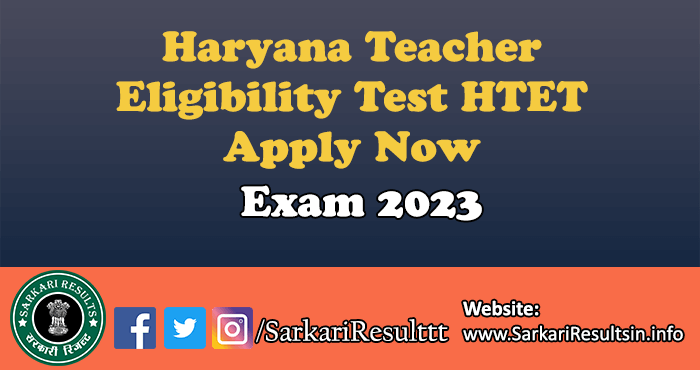 Haryana HTET Exam 2023