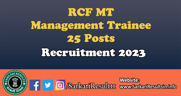 RCF Management Trainee Recruitment 2023