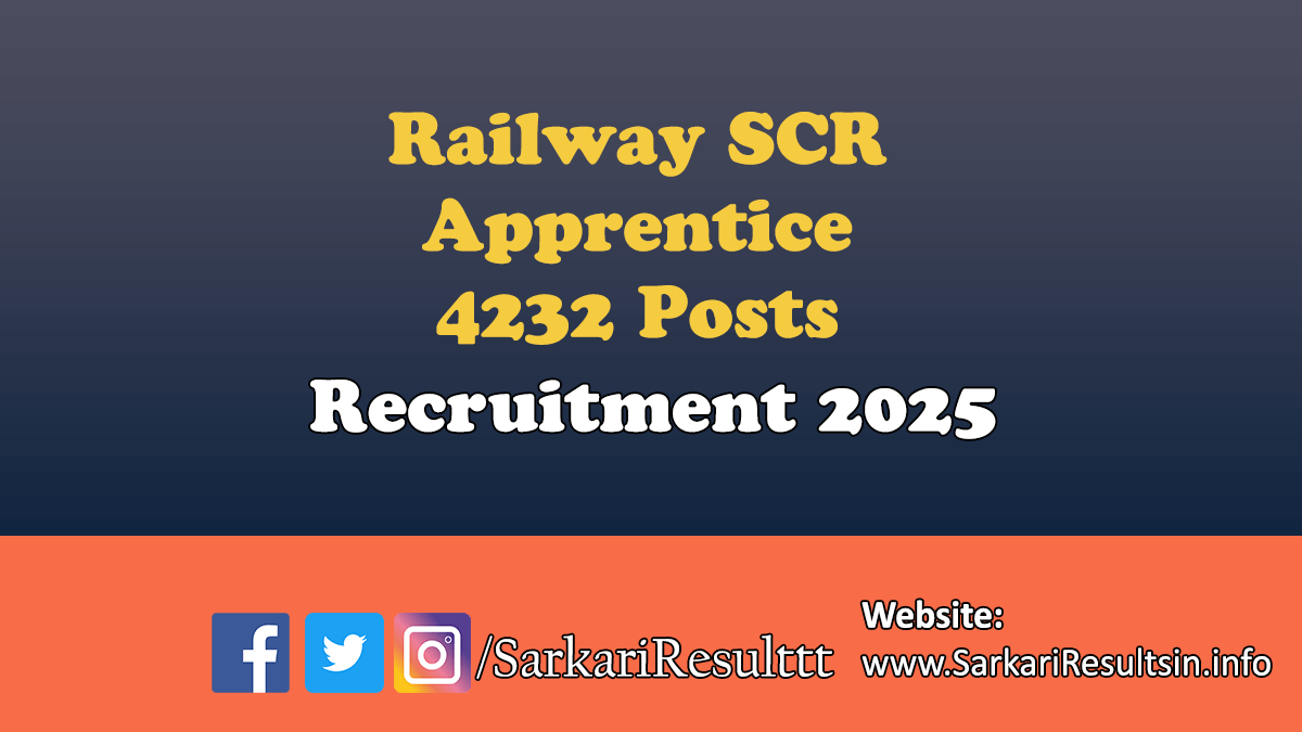 Railway SCR Apprentice Recruitment 2025