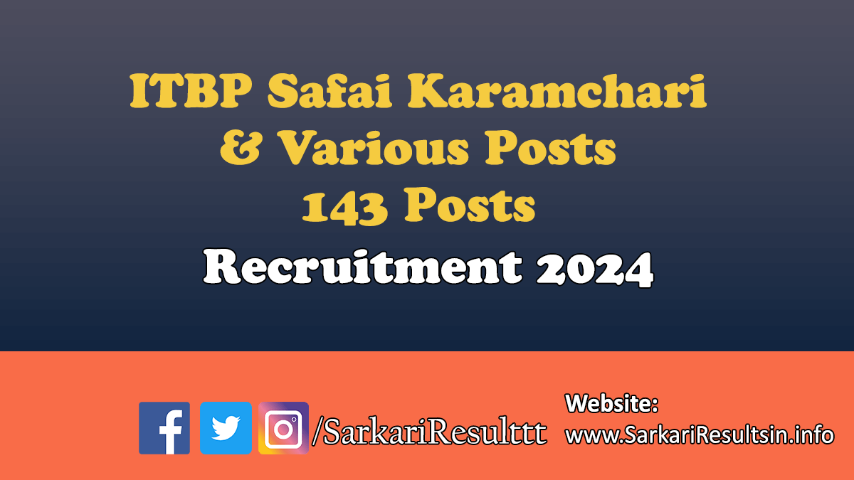 ITBP Various Posts Recruitment 2024