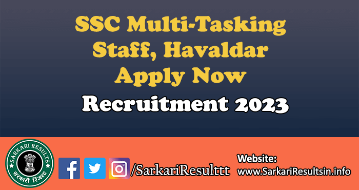 SSC MTS Havaldar Recruitment 2023