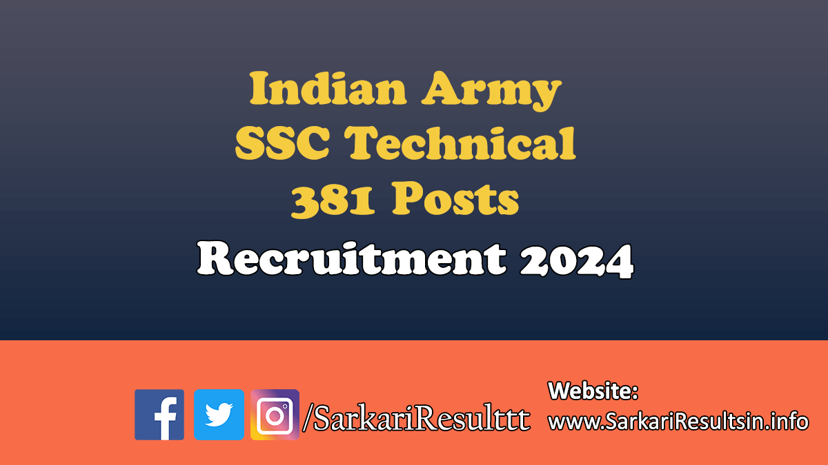 Army SSC Technical Recruitment 2024