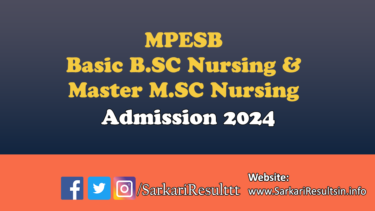 MPESB MP Post BSc / MSc Nursing Admit Card 2024