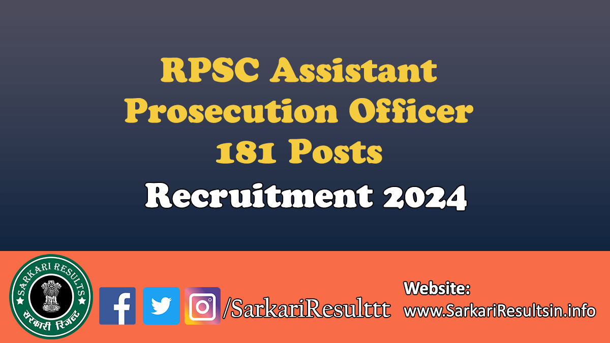 RPSC APO Recruitment 2024