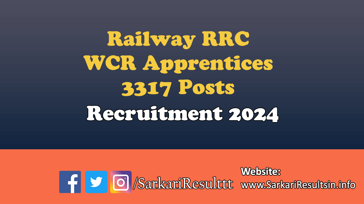 Railway RRC WCR Apprentices Recruitment 2024