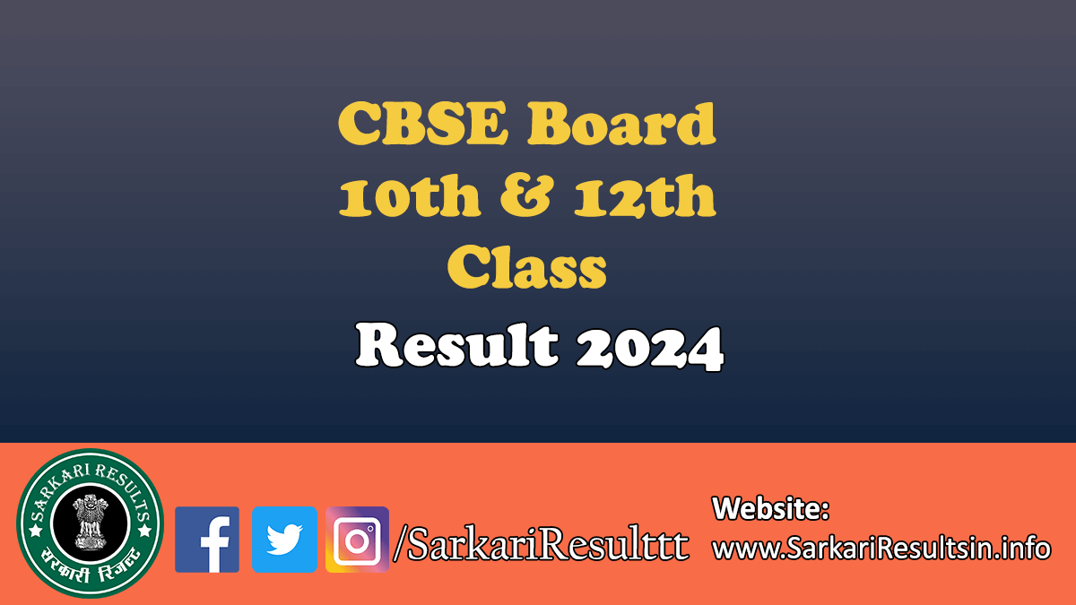 CBSE Board 10th 12th Class Result 2024