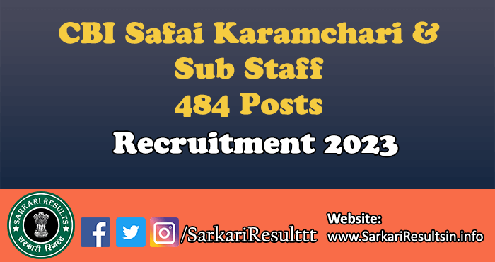 CBI Safai Karamchari Recruitment 2023