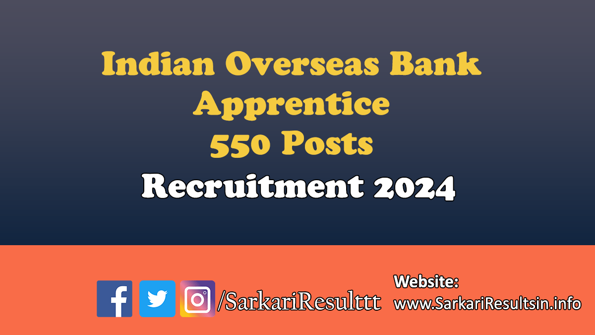 IOB Apprentice Recruitment 2024