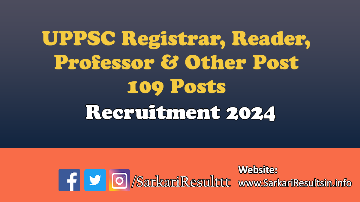 UPPSC Various Post Recruitment 2024