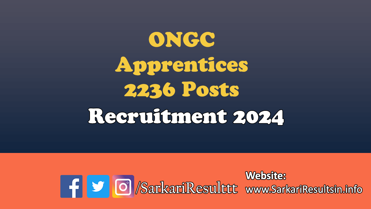 ONGC Apprentices Recruitment 2024