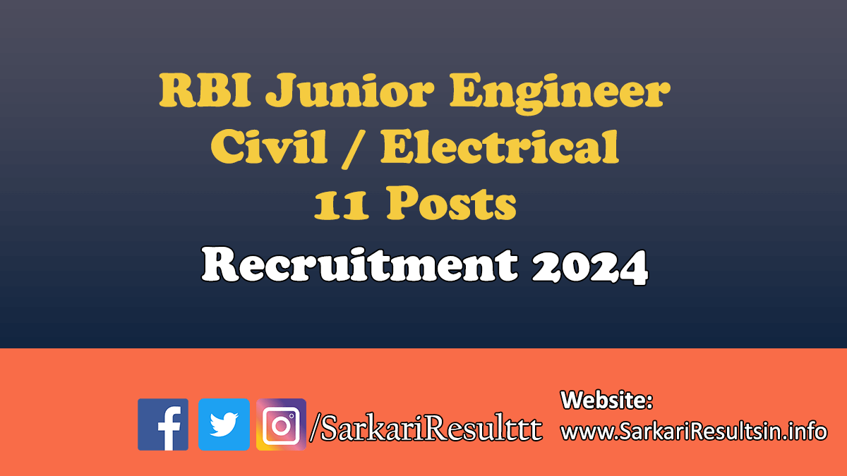 RBI Junior Engineer Recruitment 2024