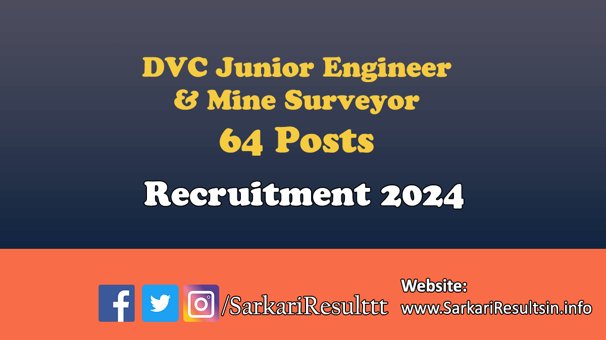DVC JE & Mine Surveyor Recruitment 2024