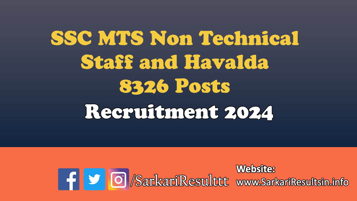SSC Multi Tasking Staff MTS Recruitment 2024