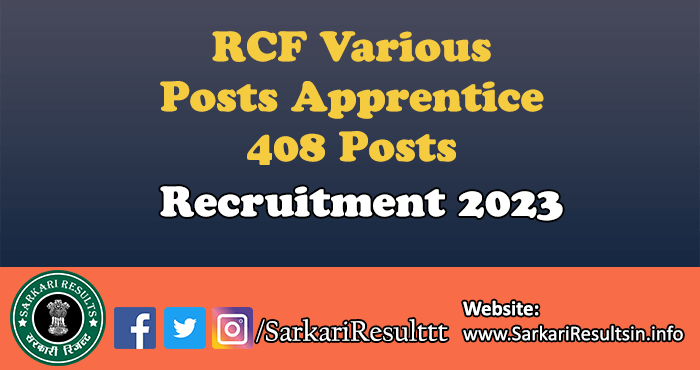 RCF Various Posts Apprentice Recruitment 2023