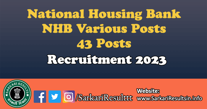 NHB Various Posts Recruitment 2023