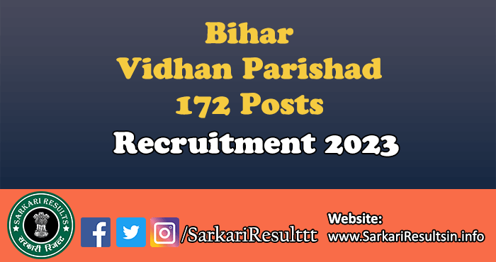 Bihar Vidhan Parishad Recruitment 2023