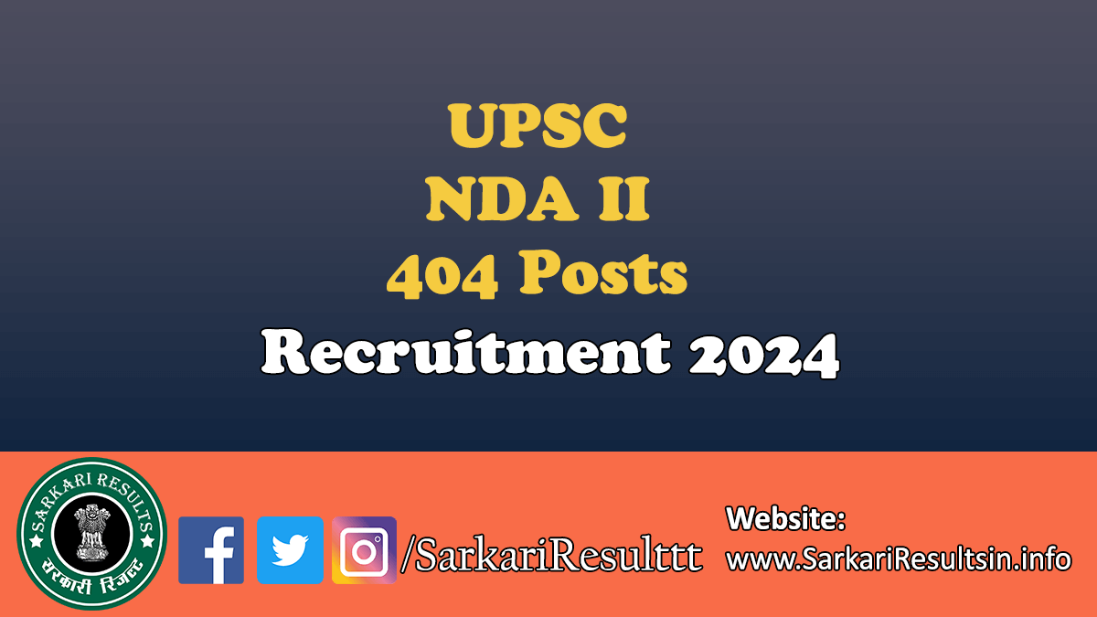 UPSC NDA II Recruitment 2024