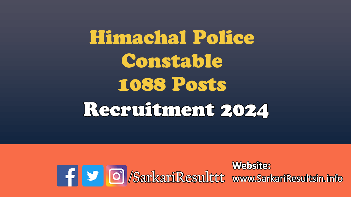 Himachal Police Constable Recruitment 2024