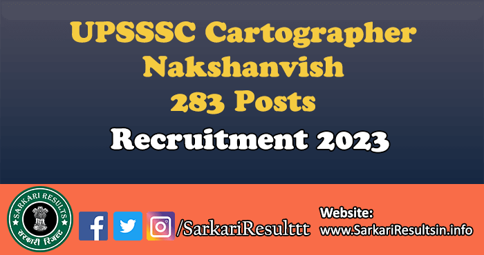UPSSSC Cartographer Nakshanvish Recruitment 2023