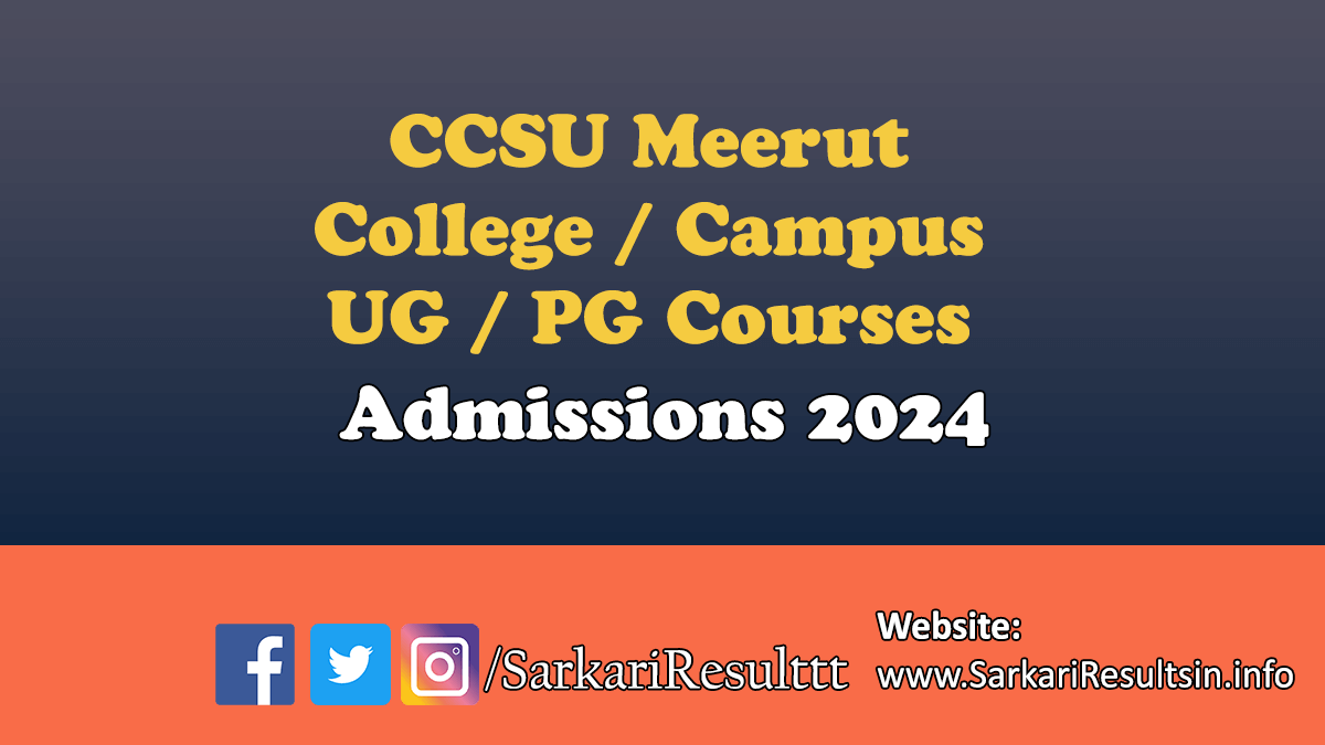 CCSU UG PG Courses Admissions 2024